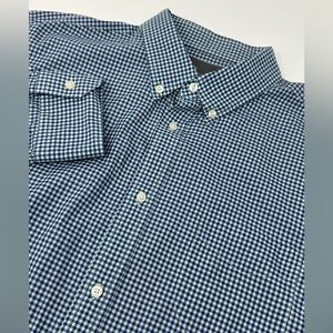 VINCE Mens Sz L Blue Check 100% Cotton Long Sleeve Button-Up Shirt U2